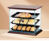 Cal-Mil 21" x 16 3/4" x 18 1/4" Westport Three Tier Wood Trim Display Case-Chicken Pieces