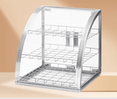 Cal-Mil 17" x 17" x 18" 3-Tier Stainless Steel Bakery Display Case-Chicken Pieces