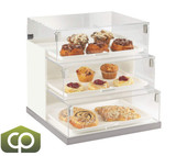 Cal-Mil 19" x 20" x 19" Luxe Three Tier Stainless Steel Bakery Display Case-Chicken Pieces