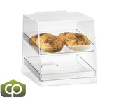 Cal-Mil Classic 10" x 10" x 11" Two Tier Acrylic Display Case with Rear Door-Chicken Pieces