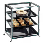 Cal-Mil 17 1/4" x 12 3/4" x 20 3/4" Soho Three Tier Black Display Case-Chicken Pieces