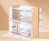 Cal-Mil 14" x 11 1/2" x 15" Eco Modern Two Tier Bread Display Case-Chicken Pieces