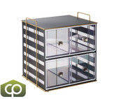 Cal-Mil 11 1/4" x 13" x 13 1/4" Empire Black Metal 2-Tier Bread Display Case-Chicken Pieces