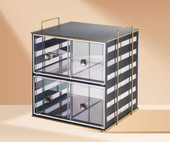 Cal-Mil 11 1/4" x 13" x 13 1/4" Empire Black Metal 2-Tier Bread Display Case-Chicken Pieces