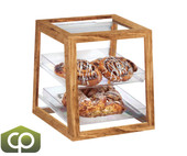 Cal-Mil 12 1/4" x 11 1/2" x 12 1/2" Madera Rustic Pine 2-Tier  Display Case-Chicken Pieces