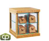 Cal-Mil Natural 16 1/2" x 15" x 15" Bamboo Four Drawer Bread Case-Chicken Pieces