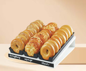 Cal-Mil Charming Bagel White Pine 15" x 16" x 4 1/4" Angled Bagel Holder Base-Chicken Pieces