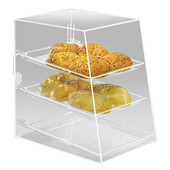 Cal-Mil Classic 11 1/2" x 17" x 17" Three Tier Acrylic Display Case w/ Rear Door-Chicken Pieces