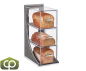 Cal-Mil Modern Ashwood 6 1/2" x 13" x 20 1/4" 3 Tier Gray Oak Wood Bread Case-Chicken Pieces