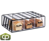 Cal-Mil 22 1/4" x 14 3/4" x 7" Portland Black 3 Drawer Bread Display Case-Chicken Pieces