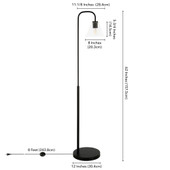 62" Black Arched Floor Lamp With Clear Transparent Glass Cone Shade