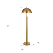 58" Brass Traditional Shaped Floor Lamp With Brass Dome Shade - Chicken Pieces