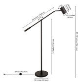 60" Black Swing Arm Floor Lamp With Black Drum Shade - Chicken Pieces