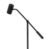 60" Black Swing Arm Floor Lamp With Black Drum Shade - Chicken Pieces