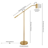 60" Brass Swing Arm Floor Lamp With Brass Drum Shade - Chicken Pieces