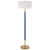61" Brass Two Light Traditional Shaped Floor Lamp With White Frosted Glass Drum Shade - CP-HMEROOTS-523576
