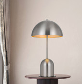 20" Nickel Metal Desk Table Lamp With Nickel Dome Shade