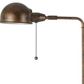 58" Rusted Adjustable Traditional Shaped Floor Lamp With Rust Dome Shade