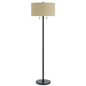 59" Bronze Two Light Traditional Shaped Floor Lamp With Brown Rectangular Shade - Chicken Pieces