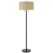 59" Bronze Two Light Traditional Shaped Floor Lamp With Brown Rectangular Shade - Chicken Pieces