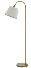 60" Bronze Traditional Shaped Floor Lamp With White Empire Shade - Chicken Pieces