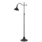 60" Bronze Adjustable Traditional Shaped Floor Lamp With Black Dome Shade - Chicken Pieces