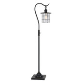 60" Bronze Traditional Shaped Floor Lamp With Bronze Transparent Glass Drum Shade - Chicken Pieces