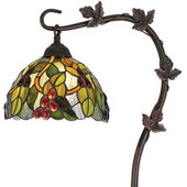 61" Bronze Traditional Shaped Floor Lamp With Green Yellow Dome Shade - Chicken Pieces