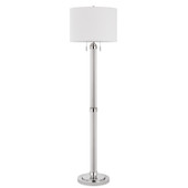 60" Chrome Two Light Traditional Shaped Floor Lamp With White Rectangular Shade - Chicken Pieces