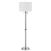 60" Chrome Two Light Traditional Shaped Floor Lamp With White Rectangular Shade - Chicken Pieces