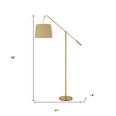 68" Brass Adjustable Traditional Shaped Floor Lamp With Antiqued Brass Drum Shade - Chicken Pieces