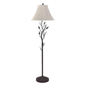 62" Grey Traditional Shaped Floor Lamp With Brown Bell Shade - Chicken Pieces