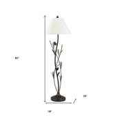60" Rusted Traditional Shaped Floor Lamp With Brown Empire Shade - Chicken Pieces