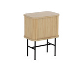 24" Natural Modern Sliding Door Nightstand - Chicken Pieces