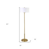 61" Brass Traditional Shaped Floor Lamp With White Drum Shade - Chicken Pieces