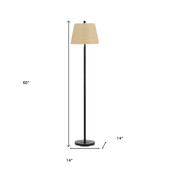 60" Bronze Traditional Shaped Floor Lamp With Tan Square Shade - Chicken Pieces