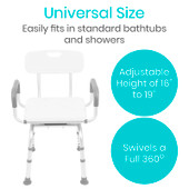 Vive Swivel Shower Chair - Mobility Aid for Safe and Comfortable Bathing-Chicken Pieces