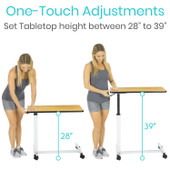 Vive Overbed Table - Convenient and Stable Surface for Bedridden Individuals-Chicken Pieces