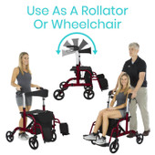 Wheelchair Rollator - Dual-Purpose Mobility Aid for Safe Indoor and Outdoor-Chicken Pieces