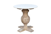 26" Brown Solid Wood Round End Table - Chicken Pieces