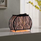 12" Black And White Funky Zebra Pattern Novelty Table Lamp - Chicken Pieces