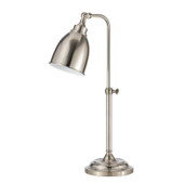 26" Nickel Metal Adjustable Table Lamp With Nickel Dome Shade - Chicken Pieces