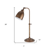 28" Rust Metal Adjustable Table Lamp With Rust Dome Shade - Chicken Pieces