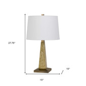 28" Brown Table Lamp With Off White Empire Shade - Chicken Pieces