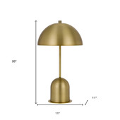 20" Antiqued Brass Metal Desk Table Lamp With Antiqued Brass Dome Shade - Chicken Pieces