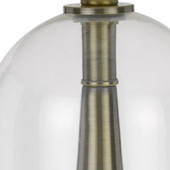 29" Clear Metal Table Lamp With White Empire Shade - Chicken Pieces