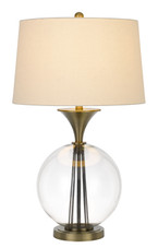 31" Clear Metal Table Lamp With White Empire Shade - CP-HMEROOTS-524715 - Chicken Pieces