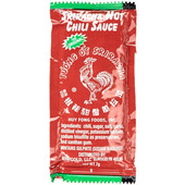 Huy Fong Sriracha Hot Chili Sauce Packets - 7g, 500/Case - Sun-Ripened Chilies - Chicken Pieces