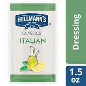 Hellmann's 1.5 oz. Zesty Italian Dressing Packet - 102/Case | Balanced Sweet - Chicken Pieces