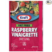 Kraft Fat-Free Raspberry Vinaigrette Sweet Dressing Packet - 1.5 oz. (60/Case) - Chicken Pieces